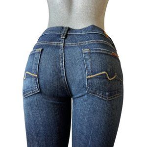 $239 7 For All Mankind Bootcut Womens Jeans W28xL31 Blue Low-Rise Dark Wash